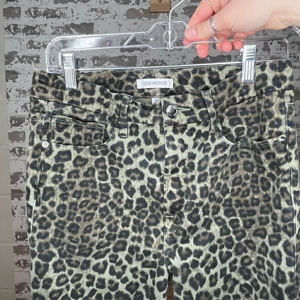 Good American | women animal print pants good waist crop